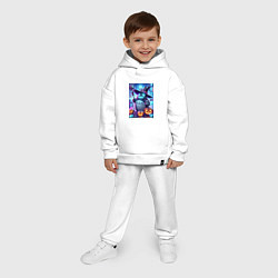 Детский костюм оверсайз Тоторо с метлой - хэллоуин, цвет: белый — фото 2