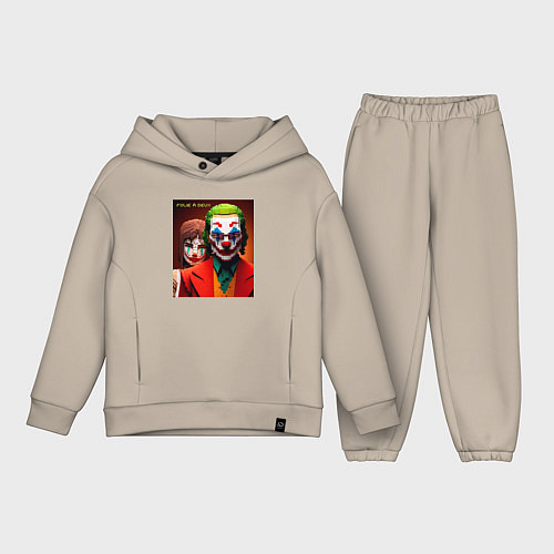 Детский костюм оверсайз Joker and Minecraft - collaboration / Миндальный – фото 1