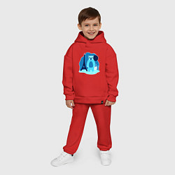 Детский костюм оверсайз Медведь в Париже, цвет: красный — фото 2