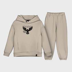Детский костюм оверсайз Теннис с орлом, цвет: миндальный
