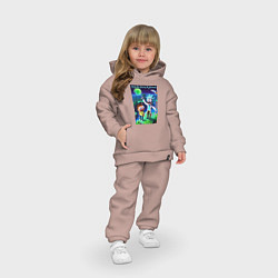 Детский костюм оверсайз Рик и Морти и Майнкрафт - коллаба, цвет: пыльно-розовый — фото 2