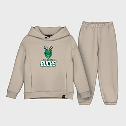 Детский костюм оверсайз Milwaukee Bucks NBA, цвет: миндальный