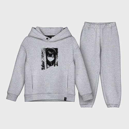 Детский костюм оверсайз Девушка с блеклым взглядом / Меланж – фото 1