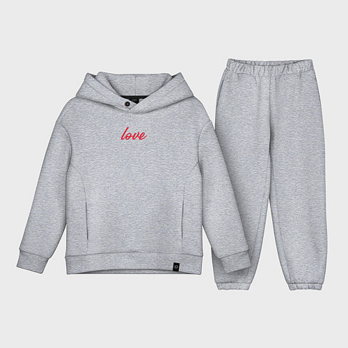 Детский костюм оверсайз Love для маленького красного сердца / Меланж – фото 1