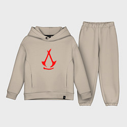 Детский костюм оверсайз Assassins creed - shadows logotype, цвет: миндальный