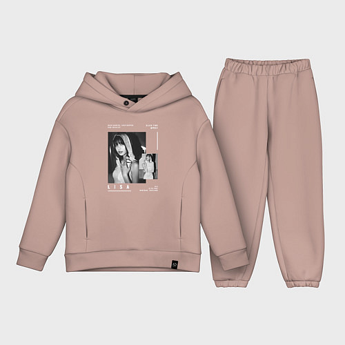 Детский костюм оверсайз Lisa Blackpink / Пыльно-розовый – фото 1