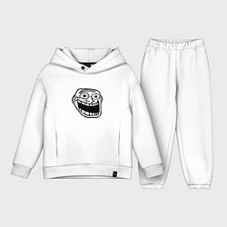 Детский костюм оверсайз Омега тролл фейс мем, цвет: белый