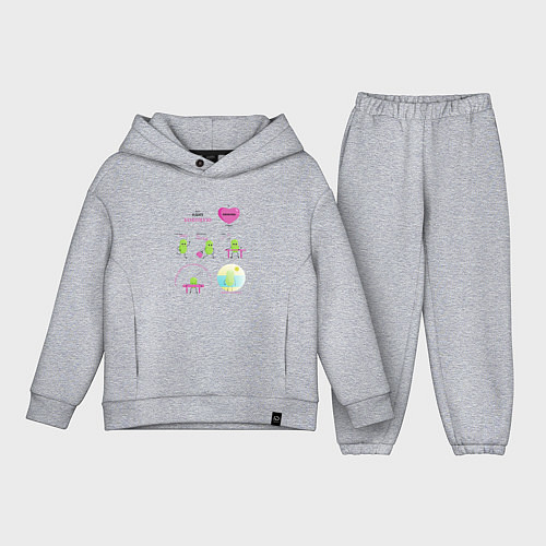 Детский костюм оверсайз Комикс про семечку, или история одной бобовой / Меланж – фото 1