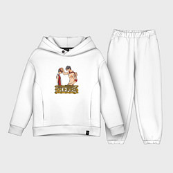 Детский костюм оверсайз Ванпис Луффи старший, цвет: белый