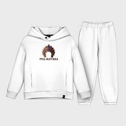 Детский костюм оверсайз Кокошник русь-матушка, цвет: белый