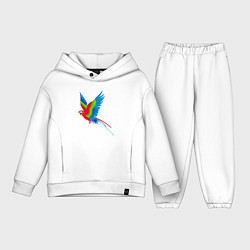 Детский костюм оверсайз Экзотический попугай, цвет: белый
