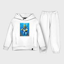 Детский костюм оверсайз Homer diving - ai art fantasy, цвет: белый