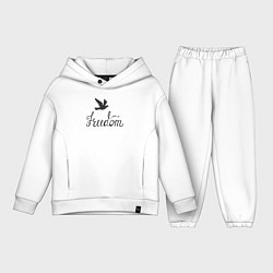 Детский костюм оверсайз Птица свободы, цвет: белый