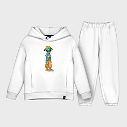 Детский костюм оверсайз Инопланетянин в шляпе, цвет: белый