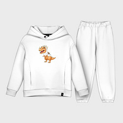 Детский костюм оверсайз Тираннозавр мороженое, цвет: белый