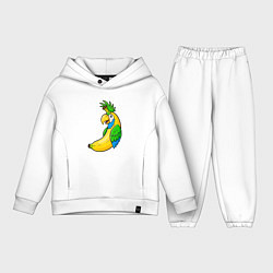 Детский костюм оверсайз Банановый попугай, цвет: белый