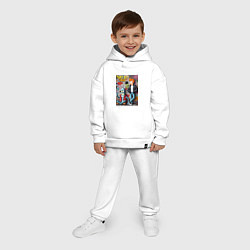 Детский костюм оверсайз Бендер и Фрай - панк жив, цвет: белый — фото 2