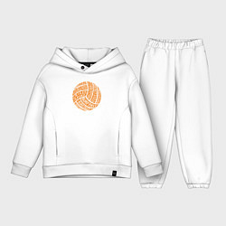 Детский костюм оверсайз Volleyball words, цвет: белый