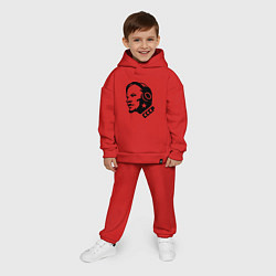 Детский костюм оверсайз Ленин: музыка СССР, цвет: красный — фото 2