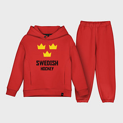 Детский костюм оверсайз Swedish Hockey, цвет: красный