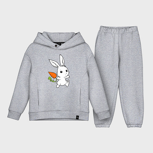 Детский костюм оверсайз Зайка с морковкой / Меланж – фото 1