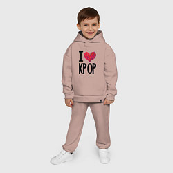 Детский костюм оверсайз I love kpop, цвет: пыльно-розовый — фото 2