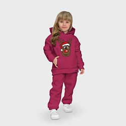 Детский костюм оверсайз Рождественский олень, цвет: маджента — фото 2