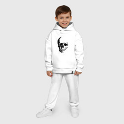 Детский костюм оверсайз Череп с тенью, цвет: белый — фото 2