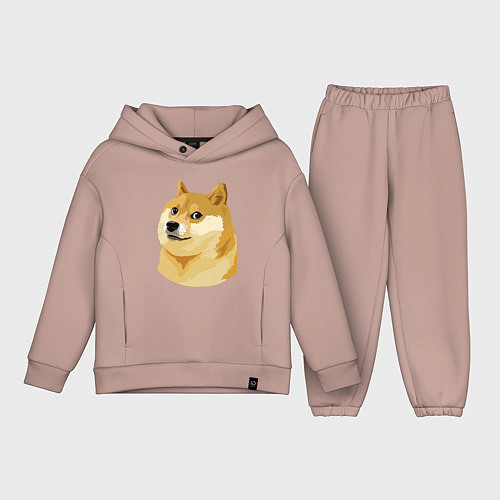 Детский костюм оверсайз Doge / Пыльно-розовый – фото 1