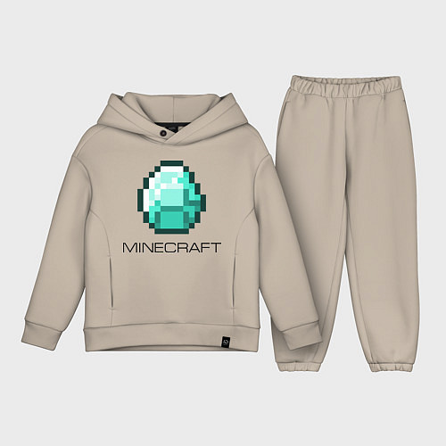 Детский костюм оверсайз Minecraft Diamond / Миндальный – фото 1