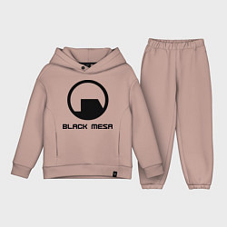 Детский костюм оверсайз Black Mesa: Logo, цвет: пыльно-розовый