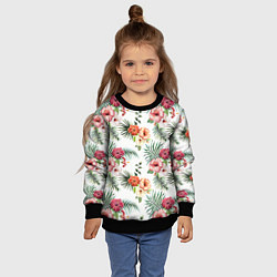 Свитшот детский Цветы и бабочки 1, цвет: 3D-черный — фото 2