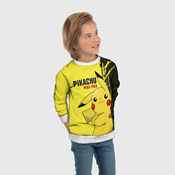 Свитшот детский Pikachu Pika Pika, цвет: 3D-белый — фото 2