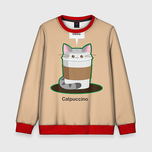 Детский свитшот Catpuccino / 3D-Красный – фото 1