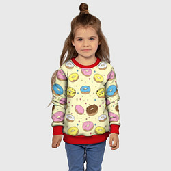 Свитшот детский Сладкие пончики, цвет: 3D-красный — фото 2