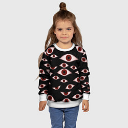 Свитшот детский Глаза, цвет: 3D-белый — фото 2