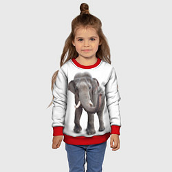 Свитшот детский Большой слон, цвет: 3D-красный — фото 2