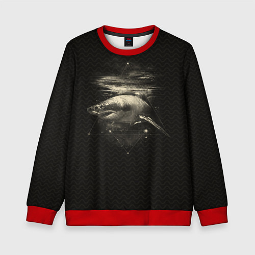 Детский свитшот Cosmic Shark / 3D-Красный – фото 1