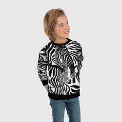Свитшот детский Полосатая зебра, цвет: 3D-черный — фото 2
