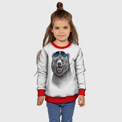 Свитшот детский Счастливый медведь, цвет: 3D-красный — фото 2