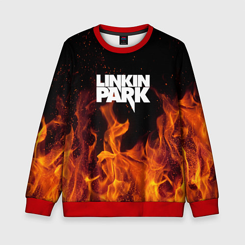 Детский свитшот Linkin Park: Hell Flame / 3D-Красный – фото 1