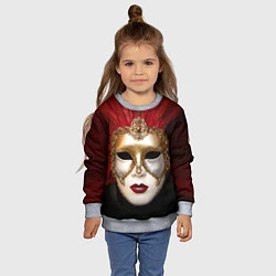 Свитшот детский Венецианская маска, цвет: 3D-меланж — фото 2