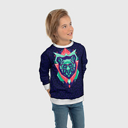 Свитшот детский Hipster Bear, цвет: 3D-белый — фото 2