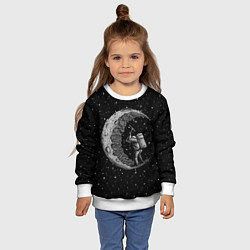 Свитшот детский Лунный шахтер, цвет: 3D-белый — фото 2