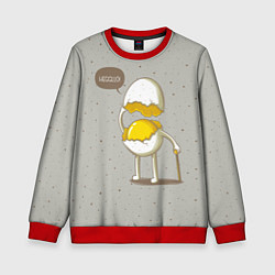 Свитшот детский Яйцо приветствует, цвет: 3D-красный