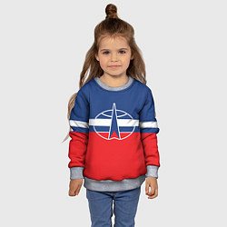 Свитшот детский Флаг космический войск РФ, цвет: 3D-меланж — фото 2