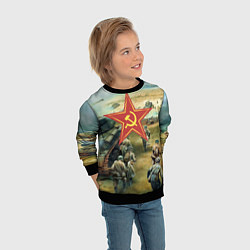 Свитшот детский Наступление советской армии, цвет: 3D-черный — фото 2