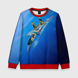 Свитшот детский Су 35, цвет: 3D-красный