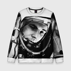 Свитшот детский Гагарин космонавт, цвет: 3D-белый