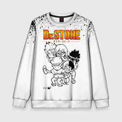 Свитшот детский Доктор Стоун персонажи, цвет: 3D-белый